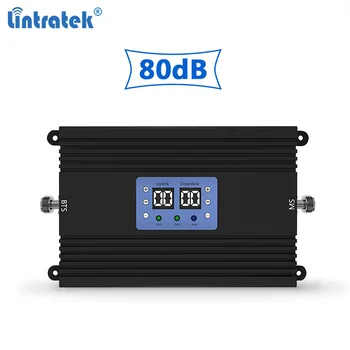 Lintratek 80dB 3G 4G Signalas Rpeater AGC ALC MGC Stiprintuvas 25dBm 1800 2100Mhz LTE UMTS B3 B1 Dual Band Netwrok Stiprintuvas Stiprintuvas