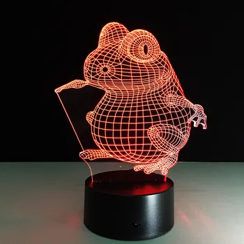Varlė Formos 3D Vaizdo Nakties Žibintas Baterija pagrindiniai kištukiniai naktinių lempų lizdai Jutiklinį Jungiklį LED Kūdikis Miega Kambaryje, Naktiniai Luminaria Deco Žibintai