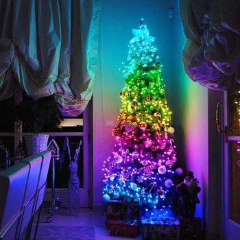Kalėdų Medžio Apdaila Žibintai Užsakymą LED String Žibintai App Nuotolinio Valdymo Šviesos Geriausios Kainos
