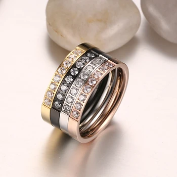Mielas 3mm Romantiška Vestuvių, Sužadėtuvių Žiedai Moterų AAA+ CZ Akmens Kristalų Žiedas