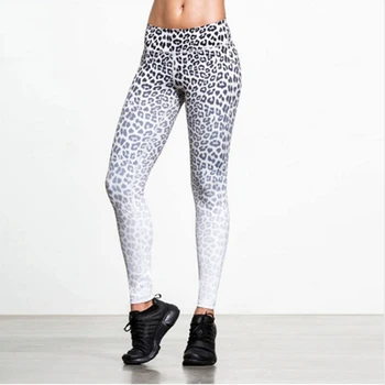 Leopardas spausdinti ponios antblauzdžiai mados sporto kelnės fitness antblauzdžiai sexy