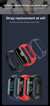 M4 Smart Band Apyrankė, Kraujo Spaudimo, Širdies Ritmo Monitorius/Pedometer Sporto Apyrankę Sveikatos Fitneso Apyrankę Smartwatch