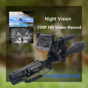 4.3 Colio 720p HD LCD Ekranas Naktinio Matymo Vaizdo Sritį Objektyvas Šautuvas taikymo Sritis IR Lazerio Fakelas Mount Medžioklės Teleskopas 300m Žiūronai