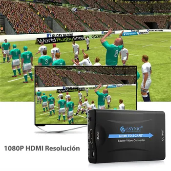 Esynic HDMI į HDMI Adapteris Keitiklis Composite Video HD Stereo Adapteris keitiklis HDMI Upscale Vaizdo Garso Signalo Adapteris