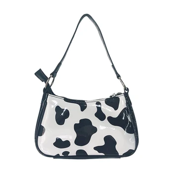 Mados karvė modelis moterų rankinės dizaineris pečių krepšiai, prabangos patentų pu odos krepšys lady mažos piniginės moterų entire