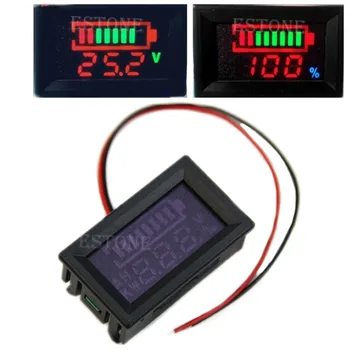 12v švino Rūgšties baterijos indikatorius Baterijos talpa skaitmeninis LED Testeris voltmeter