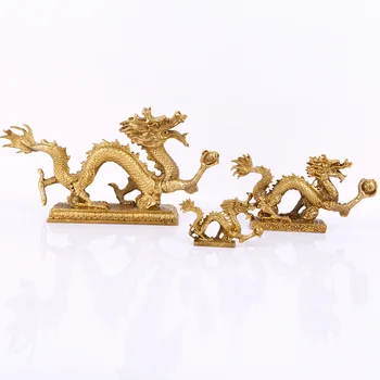 Dvylika Zodiako laimingas vario ir bronzos dragon švytuoklės Feng Shui papuošalai, namų biuro Qinglong sėkmės dragon apdaila
