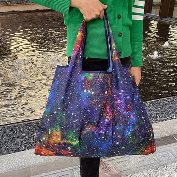 Sulankstomas pirkinių krepšys storio nailono rankinėje ekologinio krepšys didelis daugkartinio naudojimo moterų Rankinės Pirkėjo pečių maišą