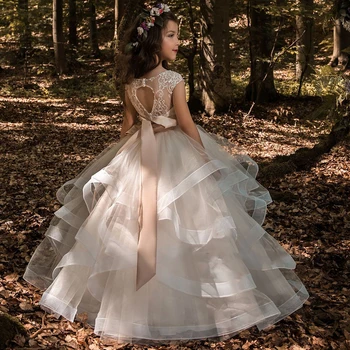 Gėlių Mergaičių Suknelės Tiulio 2019 Duobute Appliqued Inscenizacija Suknelės Mergaitėms Pirmosios Komunijos Suknelės Vaikams Prom Dresses