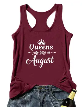 Liemenė Queens yra gimę rugpjūčio Vasaros Juokinga Moterų tankų Nešioti šį tankai mano kitaip rugpjūčio Kiekvienas karalienė