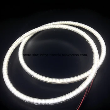 2vnt/komplektas Ultra ryškūs SMD baltos spalvos LED angel eyes 12V halo žiedas rinkinys, skirtas 