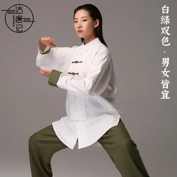 Moterims Tai Chi Kungfu Uniformas Keteros Tradicinę Lino Prarasti Pločio Kojų Jogos Ziajać Palaidinukė Atsitiktinis Kovos Menų Meditacija Rinkinys