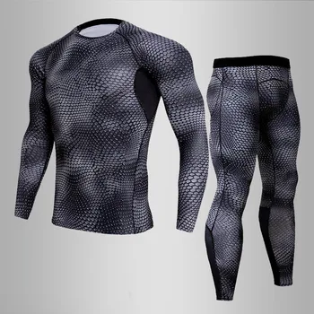 Naujas MMA 3D Atspausdintas Šilumos Apatiniai Vyrams Suspaudimo Šilumos Long Sleeve T Shirt Mens Sveikatingumo Kultūrizmo Oda Stora