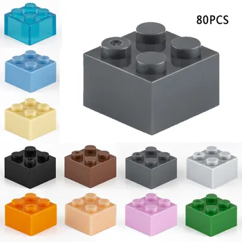 80pcs Blokai 2x2 Taškų Storio Duomenys Plytų Švietimo Kūrybos Dydžio Tilptų kurios Kitos Prekės Plastiko 