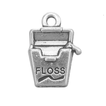 EUEAVAN 20pcs Mini Metalo Dantų Siūlas Žavesio Sveikatos Žodžiu Dizaino Pakabukas Papuošalai Priėmimo Tinka Apyrankės Karoliai Key Chain