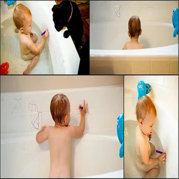 6pcs/Daug NAUJŲ Baby Saugos Spalvingas Vonios Žaislas Bamblys galima Skalbti Vonioje Pieštuku Bathtime Įdomus Žaisti Švietimo Žaislas Vaikams