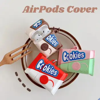 Šokolado chip cookies raudona Vanilės 3D atveju AirPods 1 2 pro mokestis lauke minkšto silikono Belaidžio 