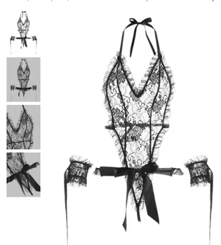 Erotinių Seksualių Nėrinių Lingerie Nelaisvėje Bdsm Rinkinys Egzotiškų Drabužių Dancewear Cosplay Seksualių Moterų Nėriniai String Privalomas Net Bodysuit