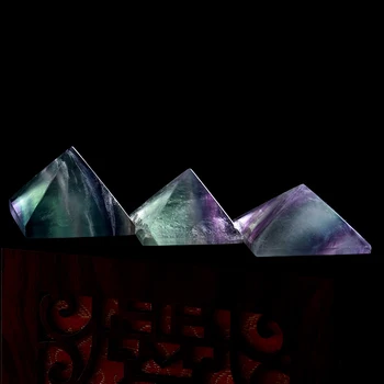 1PC gamtos fluorito piramidės kristalų taško gydymo kristalų natūralaus akmens mineralinė dovana studijų apdailos nemokamas pristatymas
