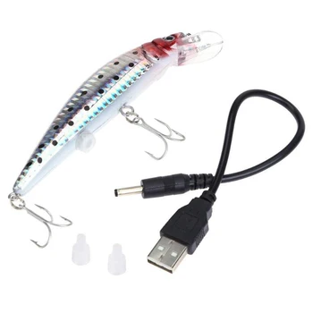 Super karšta Gyvenimo-pavyzdžiui, Vibracija, Elektros Žvejybos Masalas su USB Įkrovimo ir LED šviesos nightASD88