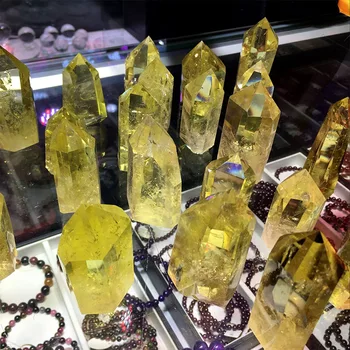 Natūralus geltonas kristalas kvarco kristalo taško bokštas vieno taško kvarco kristalo obeliskus gydyti kristalų, brangakmenių