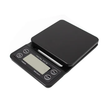 Nešiojamųjų Elektroninių Masto Laikmatis su 3 kg/5kg x0.1g LCD Skaitmeninis Virtuvės Kavos Svarstyklės Svėrimo priemonė, svarstyklių Tikslumas Papuošalai Masto