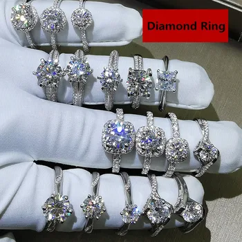 Karšto Pardavimo Mėgėjams Lab Diamond Cz Pažadas Žiedas 925 Sterlingas Sidabro Dalyvavimas Vestuvių Juostoje Žiedai, moterų, vyrų, Šaliai, Papuošalai, Dovana