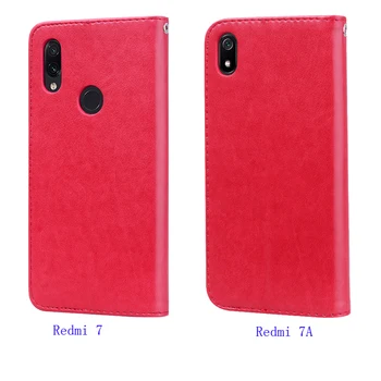 Už Xiaomi Redmi 7A Atveju Redmi 7 Viršelis Minkštas Silikoninis Galinio Dangtelio Redmi 7 Oda Flip Case For Xiaomi Redmi 7A 7 A A7 Telefonas Atvejų