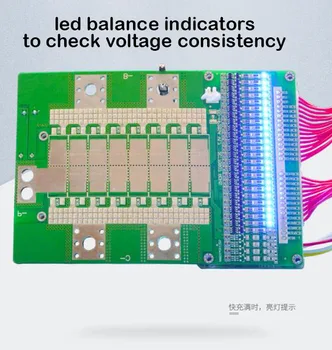 24S 28S Lifepo4 3.2 V Li-ion Lipo), 3,7 V Ličio Baterija Apsaugos Valdybos BMS 60A 80A 100A 120 W balanso rodiklis LED