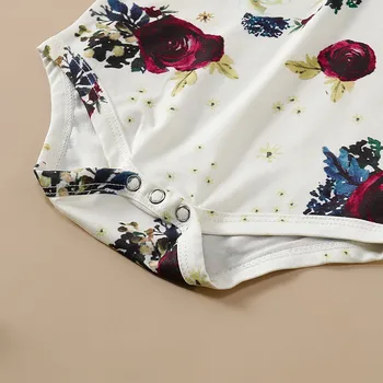 (3M-18M) Kūdikiams ilgomis rankovėmis gėlių romper maišelį bezdalius suknelė + vientisos spalvos įmantrybių suspender sijonas + lankelis kostiumas ilgomis rankovėmis S4