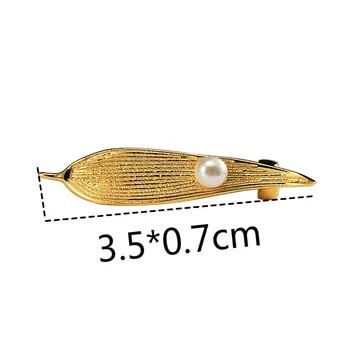 925 Sterlingas Sidabro Natūralių Gėlavandenių Perlų Sagė Aukso Sagės Aukštos Kokybės Kostiumas Suknelė Aksesuarai Pin Papuošalai Flyleaf