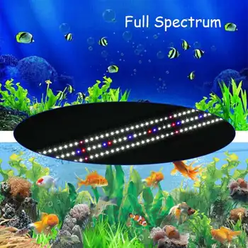 Super Slim 156 LED RGB Akvariumo Apšvietimo 30W Visą Spektrą Vandens Augalų Šviesos 120-125CM Pailginamas Įrašą Lempa už Žuvų Bakas