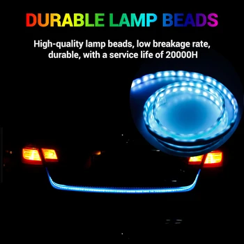 Automobilių Šviesos važiavimui Dieną RGB DRL Bagažinės LED Šviesos Juostelės Streamer Posūkio Signalo Žibintai Streamer Automobilių Stabdžių Strobe Įspėjamasis Žibintas