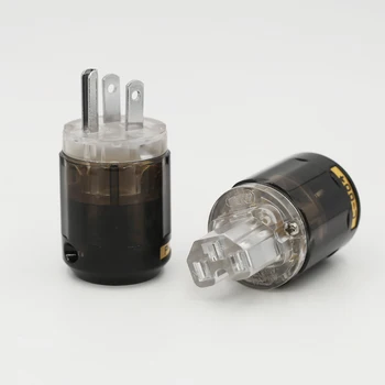 Viena pora HiFi P-004/C-004 Žalvario Rodis Padengtą JAV versija Kištukas maitinimo kabelis