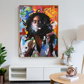 Bob Marley Abstrakčiai Portretas Meno Tapybos Drobės Cuadros Plakatų Spausdinimo Sienos Meno Kambarį Namų Dekoro