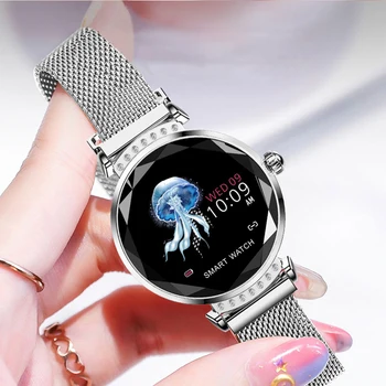 SCOMAS Naujausias Mados H2 Smart Watch Moterų 3D Diamond Stiklo Širdies ritmas, Kraujo Spaudimas, Miego Stebėti Geriausia Dovana Smartwatch