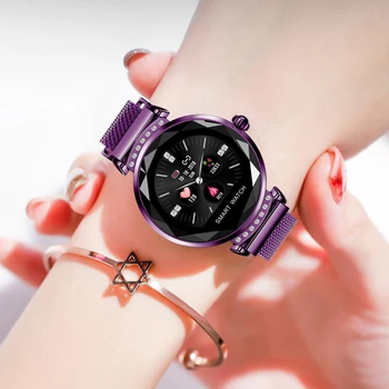 SCOMAS Naujausias Mados H2 Smart Watch Moterų 3D Diamond Stiklo Širdies ritmas, Kraujo Spaudimas, Miego Stebėti Geriausia Dovana Smartwatch