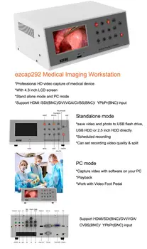 Originalus Ezcap Medicinos Workstation Vaizdo įrašymo Medicinos DVI VGA HDMI Composite video CVBS SDI YPBPR (BNC) Užfiksuoti RS232