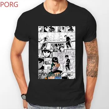 Rock Lee Manga Juostelės Japonų Anime Naruto Manga Unisex Marškinėlius Tee Black T-Shirt Spausdinti Atsitiktinis Streetwear Trumpomis Rankovėmis Viršūnes