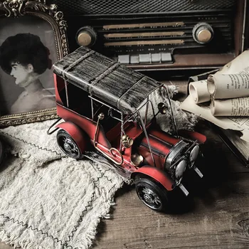 Kaustytomis geležies klasikinis automobilio modelio papuošalus retro lydinio automobilio modelį derliaus sedanas gyvenimo kambario, miegamasis apdailos žaislų kolekcija