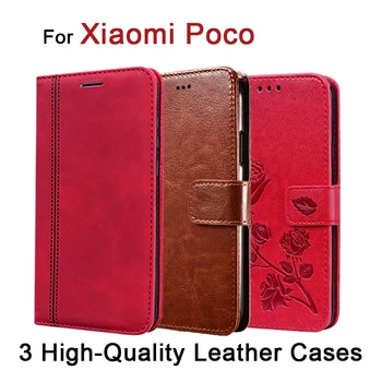 Poko x3 Flip Case For Xiaomi Poco X3 NFC Poco F2 Pro Premium Odos Atveju Xiaomi Poco M2 Pro X2 Piniginės Padengti Funda Atvejais