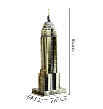 Niujorko Empire State Building Metalo Modelio Office Vyno Kabineto Darbastalio Apdaila Kūrybos Skulptūra Garsaus Pastato Statula