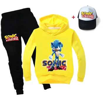 Sonic ežys Vaikų Drabužius Pavasario Rudens Mados Hoodies Vijoklis Anime Cosplay Kostiumų Berniukas Mergaičių Megztiniai su Gobtuvu Kostiumas