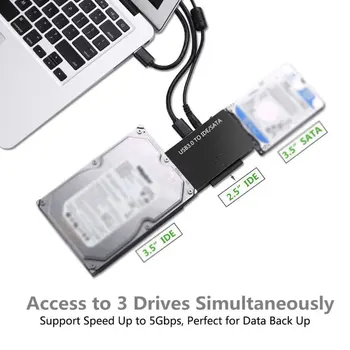 USB3.0 SATA IDE Kietojo Disko Adapteris Keitiklis Lengva ratai line išorės 2.5 / 3.5 colių kietojo disko adapteris, universalus