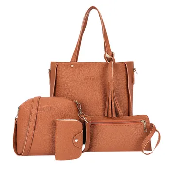 Moterų maišas 2020 naujas mados keturių dalių petį krepšys krepšys piniginės rankinės, didelės talpos pu mamos krepšys