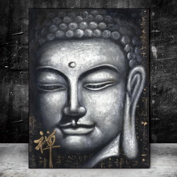 Abstrakti Sidabro Buda Drobės Pantings Ant Sienos Meno Postes Ir Spausdina Budizmas, Drobė Meno, Nuotraukų, Namų Puošybai Cuadros