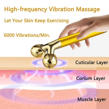 Svorio Veido Veido Massager Aukso Vibracija, Veido Grožio Roller Massager Stick Odos Firming Medicinos Veido Odos Priežiūros Priemonės