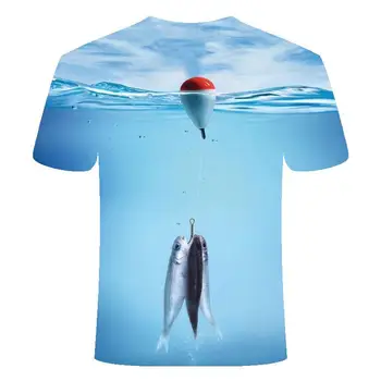 Naujas 3D meškere marškinėliai Laisvalaikio t-shirt 3D juokingi žuvis Vyrų ir Moterų Spausdinti marškinėlius Hip-hop T-shirt Harajuku Azijos dydis S-6XL
