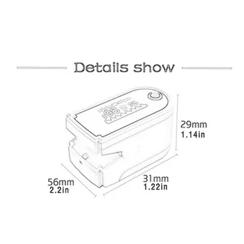 DS203 Kraujo Oximeter Piršto Įrašą Kraujo Deguonies Įsotinimo Detektorius Nešiojamų Piršto Įrašą Pulse Oximeter