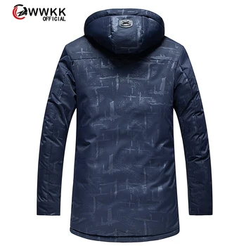 WWKK 2020 m. Naujas Šiltas Storas žiemos žemyn striukė vyrams, prekės ženklo drabužių, Aukščiausios kokybės X-Ilgai Vyrų Baltųjų ančių pūkų paltai L-4XL